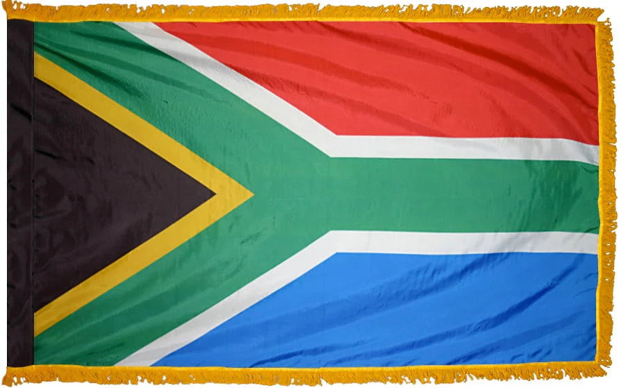 South Africa Flag with Fringe - For Indoor Use