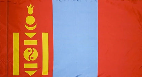 Mongolia Flag with Pole Sleeve - For Indoor Use