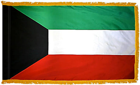 Kuwait Flag with Fringe - For Indoor Use