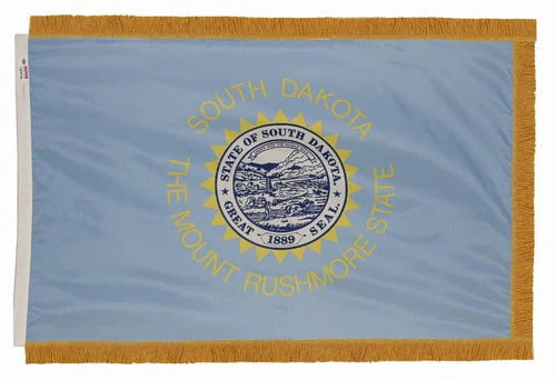 South Dakota - State Flag with Fringe - For Indoor Use