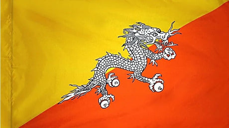 Bhutan Flag with Pole Sleeve - For Indoor Use