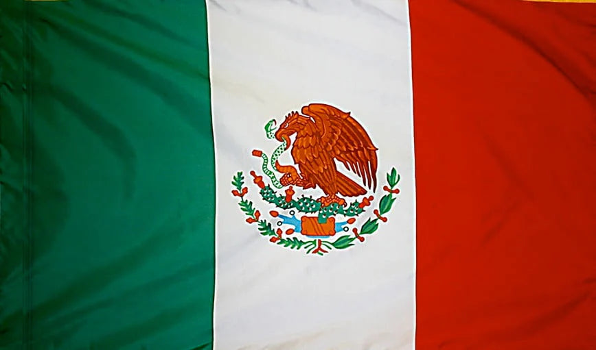 Mexico Flag with Pole Sleeve - For Indoor Use