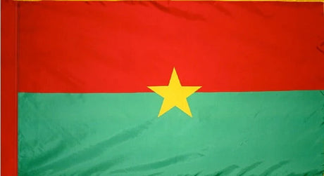 Burkina Faso Flag with Pole Sleeve - For Indoor Use