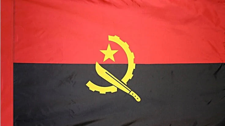 Angola Flag with Pole Sleeve - For Indoor Use