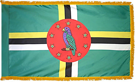 Dominica Flag with Fringe - For Indoor Use