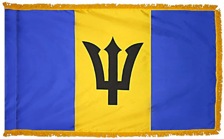 Barbados Flag with Fringe - For Indoor Use