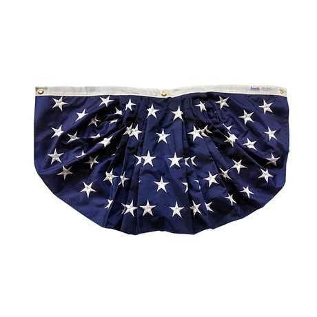 Full Fan - Blue with White Embroidered Stars - Nylon - 18"x36"