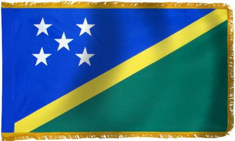 Solomon Islands Flag with Fringe - For Indoor Use