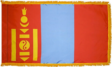 Mongolia Flag with Fringe - For Indoor Use