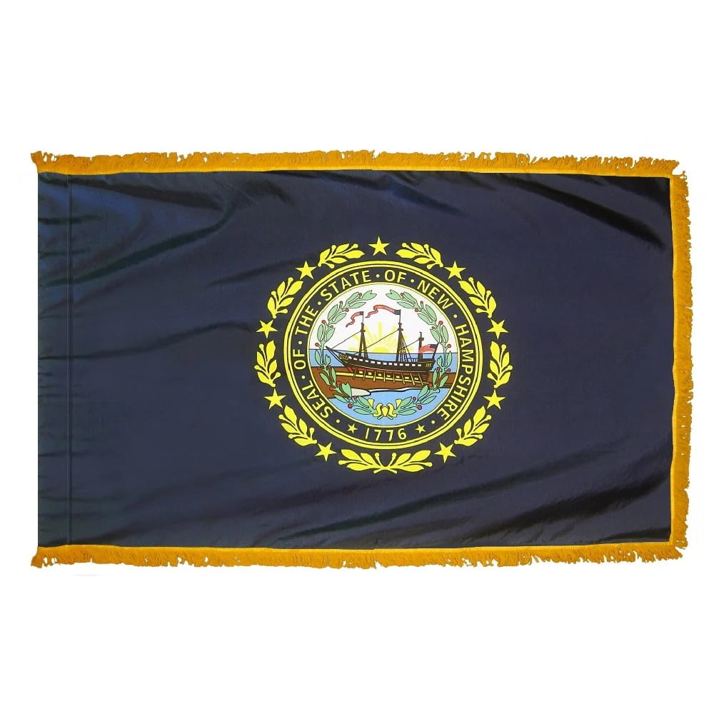 New Hampshire - State Flag with Fringe - For Indoor Use