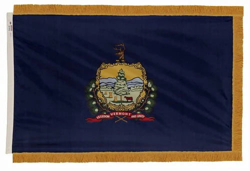 Vermont - State Flag with Fringe - For Indoor Use