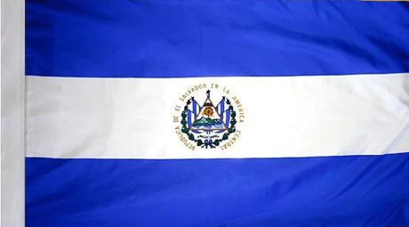 El Salvador Flag with Pole Sleeve - For Indoor Use