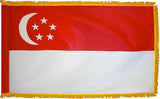 Singapore Flag with Fringe - For Indoor Use