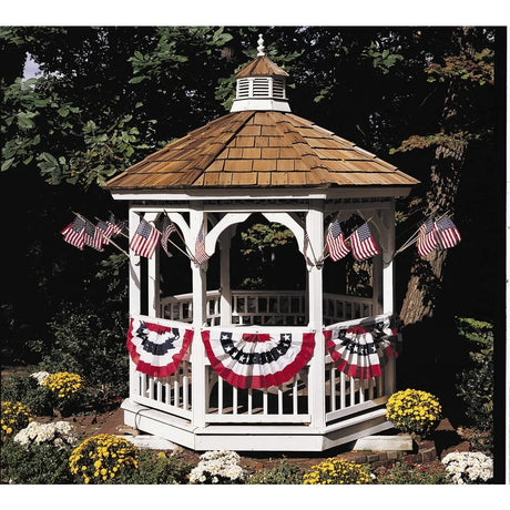 Full Fan - Red/White/Blue with Stars - Poly-Cotton - 18"x36"