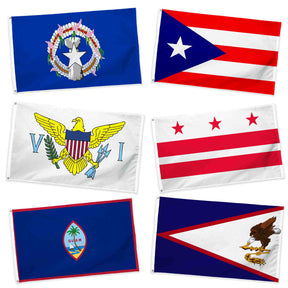 Collection of 6 US Territories with grommets