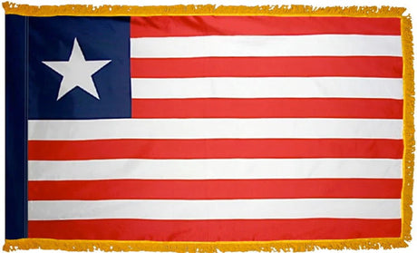 Liberia Flag with Fringe - For Indoor Use