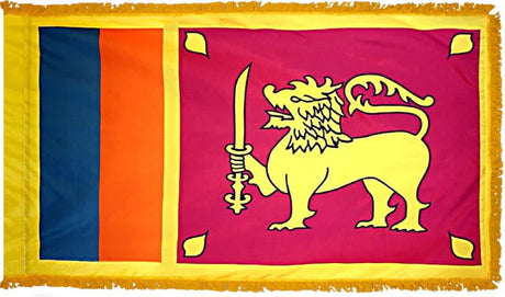 Sri Lanka Flag with Fringe - For Indoor Use