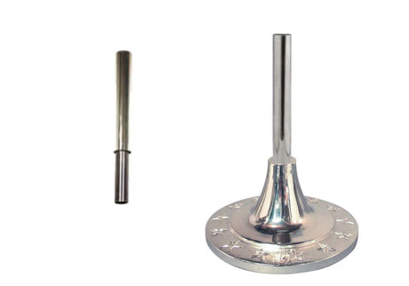 Floor Stand with Stars for Guidon Flagpole - Metal - Chrome