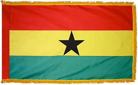 Ghana Flag with Fringe - For Indoor Use