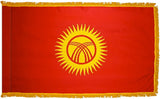 Kyrgyzstan Flag with Fringe - For Indoor Use