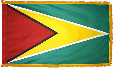 Guyana Flag with Fringe - For Indoor Use