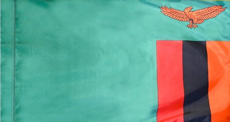 Zambia Flag with Pole Sleeve - For Indoor Use