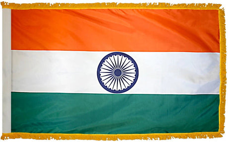 India Flag with Fringe - For Indoor Use