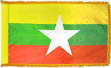 Myanmar Burma Flag with Fringe - For Indoor Use