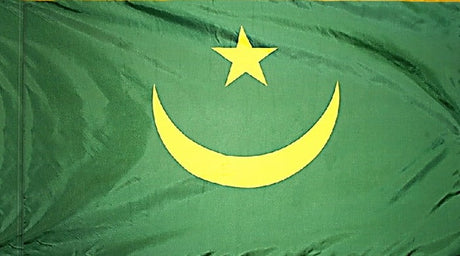 Mauritania Flag with Pole Sleeve - For Indoor Use