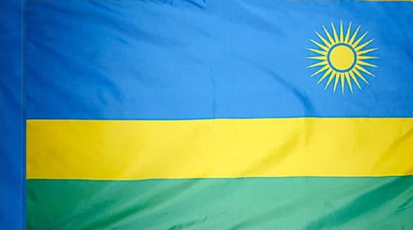 Rwanda Flag with Pole Sleeve - For Indoor Use