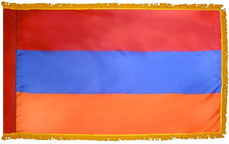 Armenia Flag with Fringe - For Indoor Use