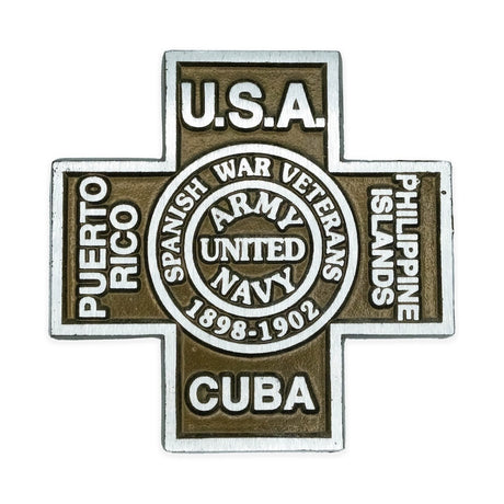 Aluminum Spanish War Veteran grave marker