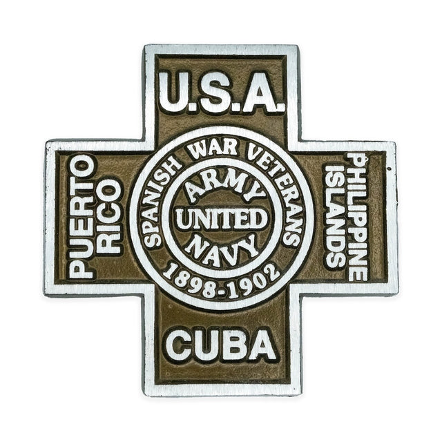 Aluminum Spanish War Veteran grave marker