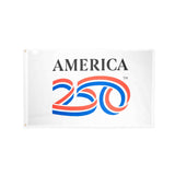 America250 white poly cotton flag with heading and grommets