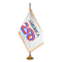America250™ Flag Set - Gold Adjustable Aluminum Flagpole