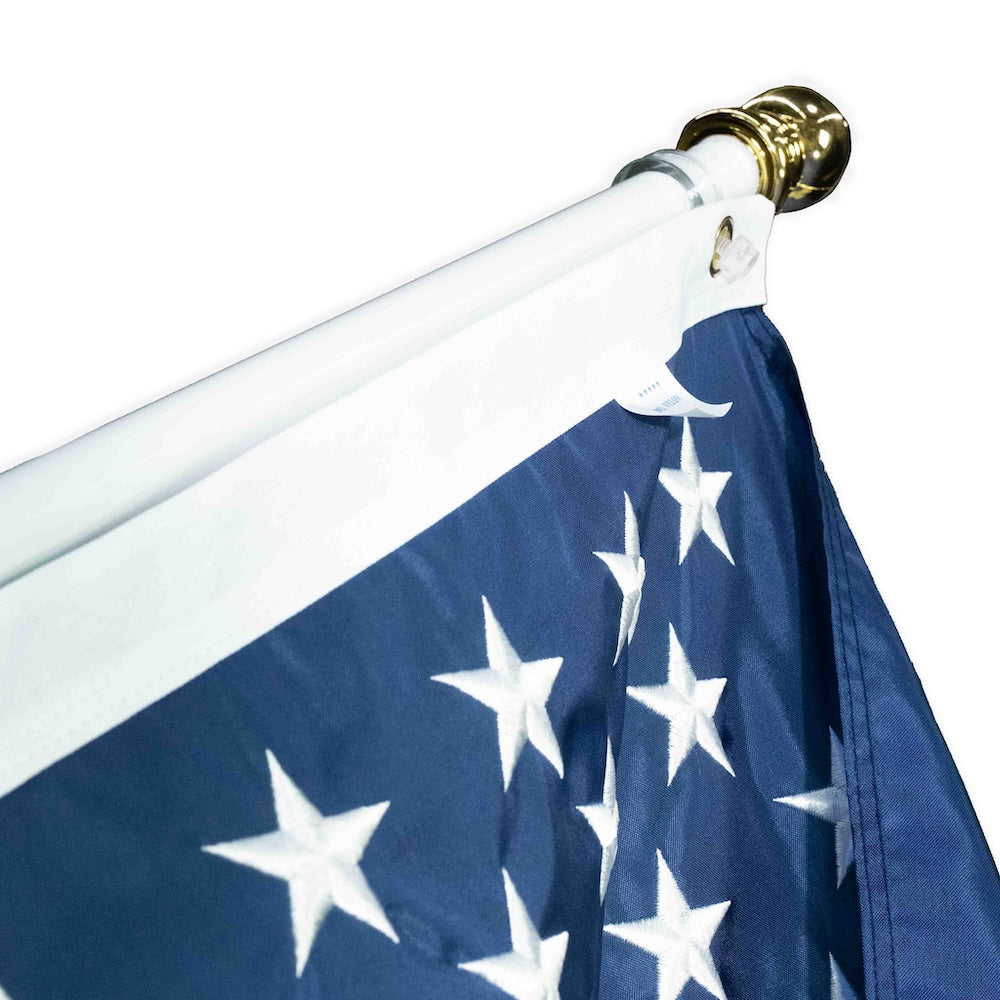 White American flag set with ball top