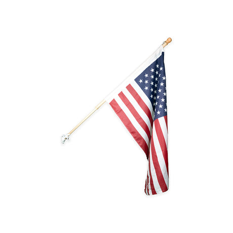 American Flagset with pole sleeve and wooden pole