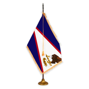 American Samoa oak pole metal stand indoor flagset