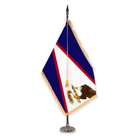 American Samoa oak pole plastic stand indoor flagset