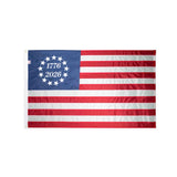 Betsy Ross 1776-2026 embroidered nylon flag with heading and grommets