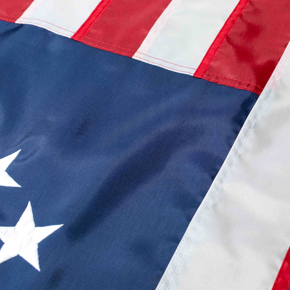 Betsy Ross 1776-2026 embroidered nylon flag stars and stripes