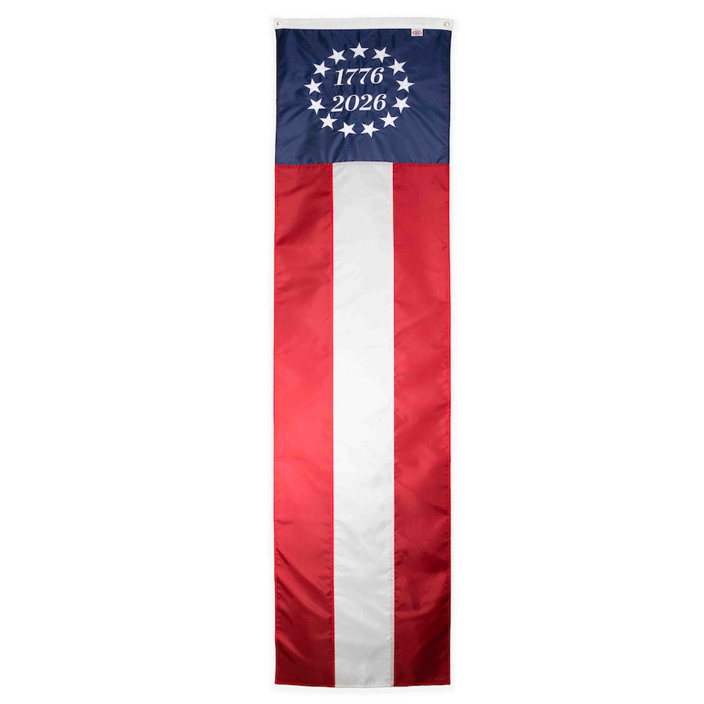 Betsy Ross Pulldown Flag 1776-2026 – Nylon Embroidered - Made in