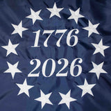 Betsy Ross 1776-2026 embroidered nylon pulldown star field