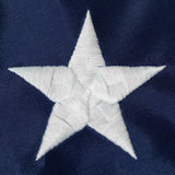 Betsy Ross 1776-2026 embroidered nylon pulldown star close up
