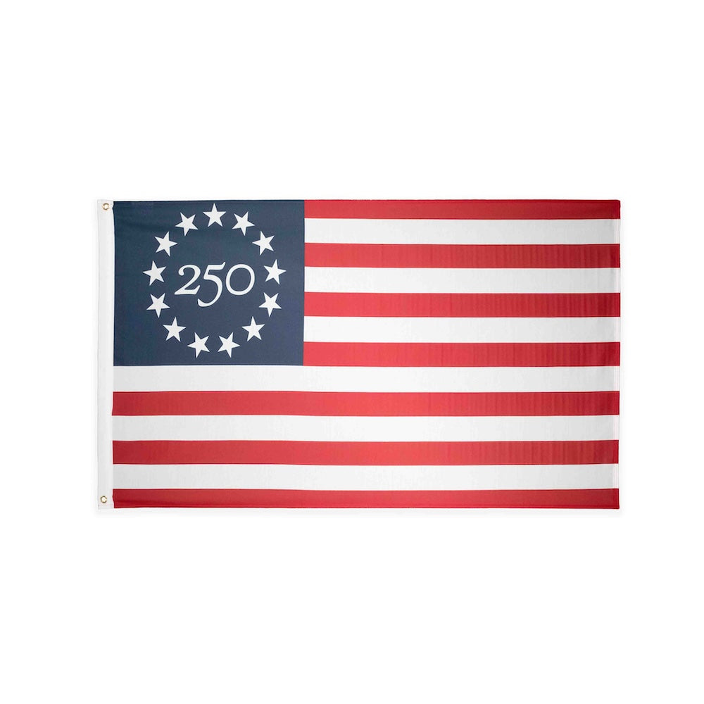 Betsy Ross 250 poly cotton flag with heading and grommets