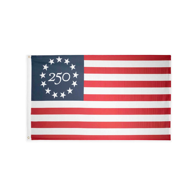 Betsy Ross 250 poly cotton flag with heading and grommets