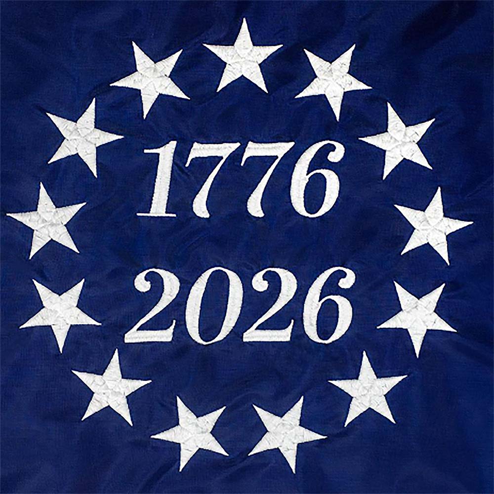Nylon Betsy Ross 1776 to 2026 star field 