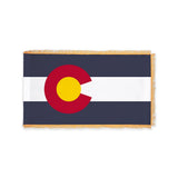 Colorado state flag with pole sleeve and fringe