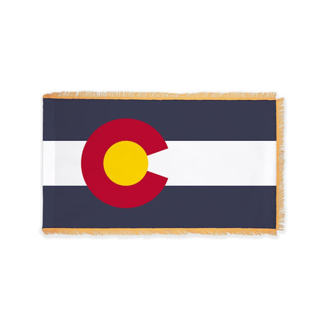 Colorado state flag with pole sleeve and fringe