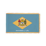 Delaware state flag with pole sleeve and fringe